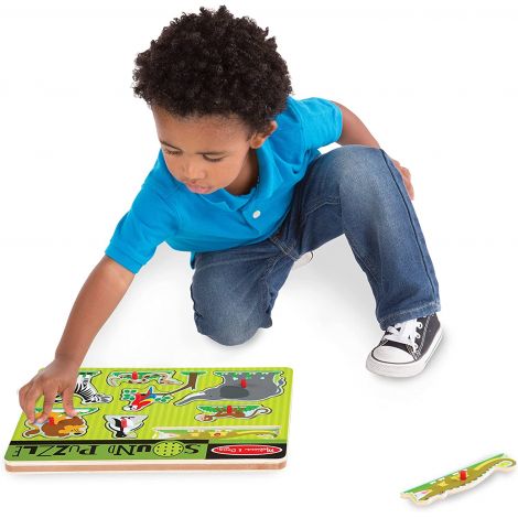 Melissa & Doug - Puzzle de lemn cu sunete Animale de la Zoo - poza 4