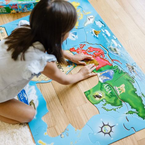 Melissa & Doug - Puzzle de podea Harta Lumii World Map - poza 3