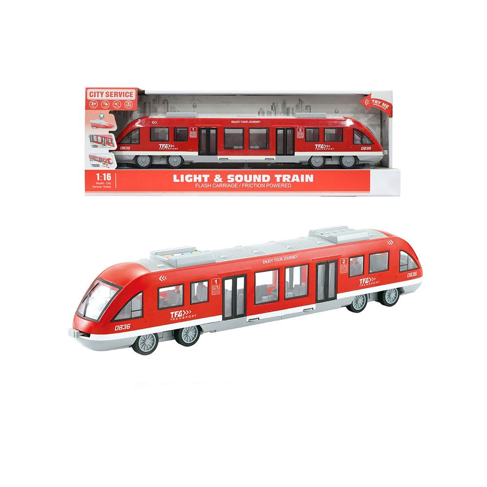 Metrou cu sunete si lumini Ocie City Service 1:16 Red - poza 2