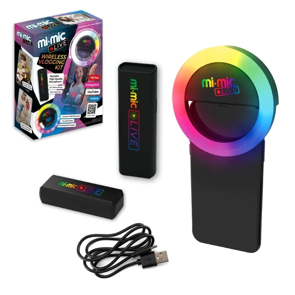 Microfon wireless cu lampa LED WB Mi-Mic - poza 2