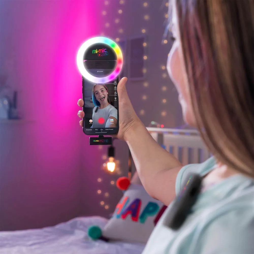Microfon wireless cu lampa LED WB Mi-Mic - poza 4