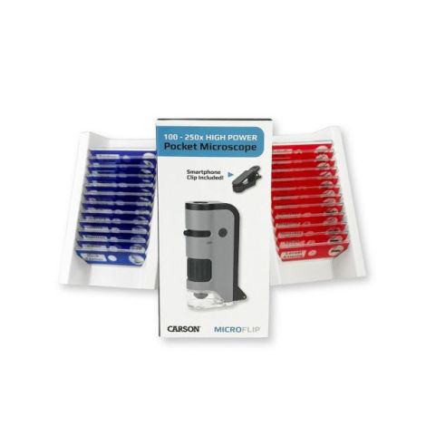 Microscop portabil cu LED si UV, cu adaptor de smartphone, include 24 de lamele pregatite, marire 100-250x, MicroFlip - poza 2