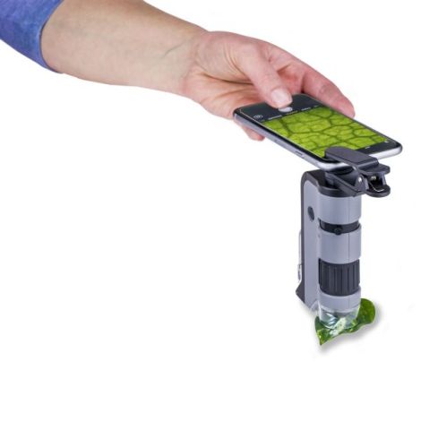 Microscop portabil cu LED si UV, cu adaptor de smartphone, include 24 de lamele pregatite, marire 100-250x, MicroFlip - poza 5