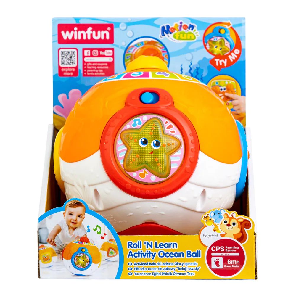 Minge cu sunete Winfun Roll N Learn Ocean Ball - poza 2