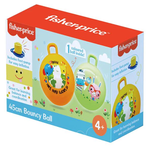 Minge de sarit cu pompa de picior Fisher Price Hop Hop 45 cm - poza 2