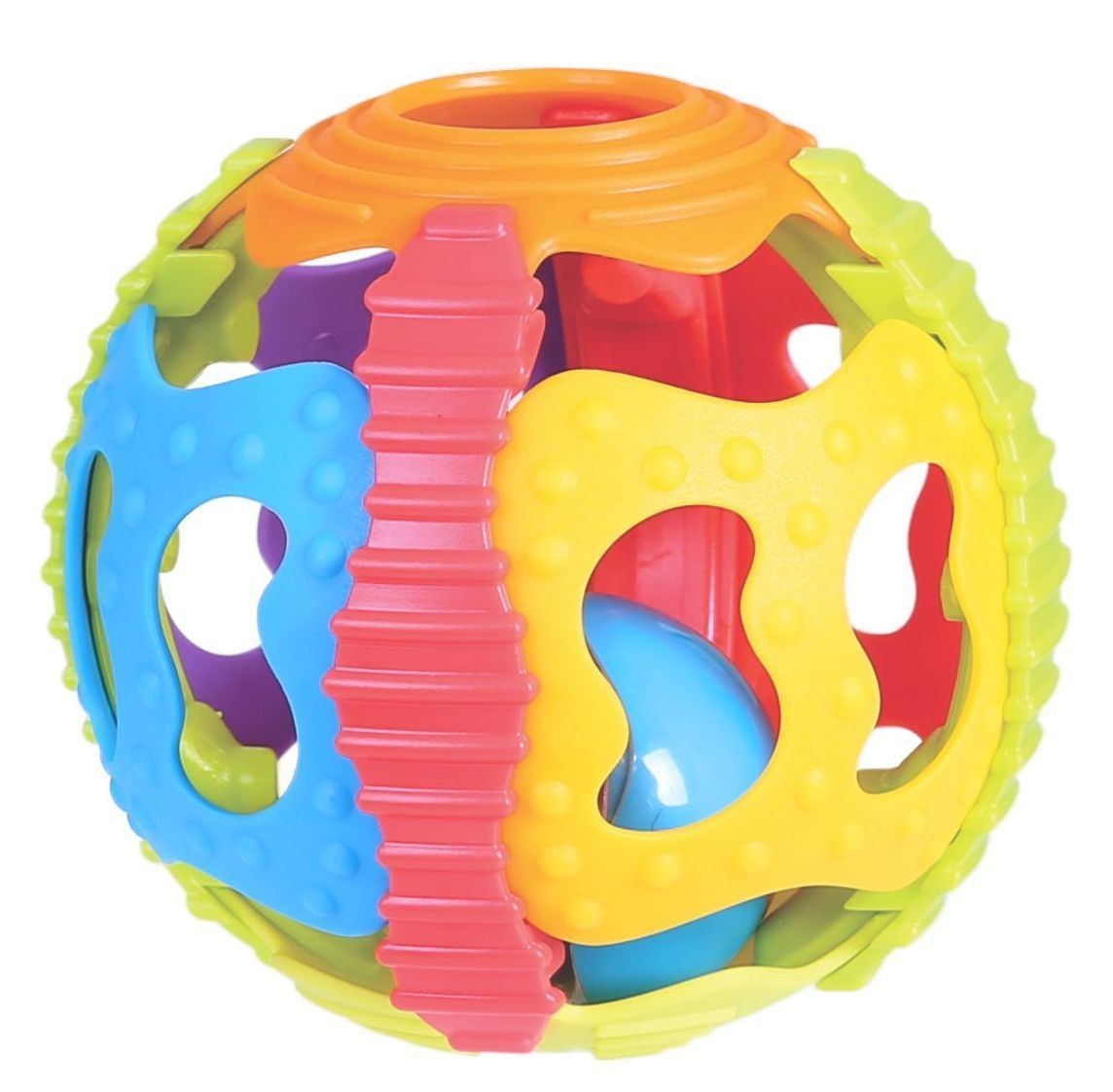 Minge senzoriala bebelusi Playgro Shake Rattle and Roll, zornaitoare multicolora - poza 1