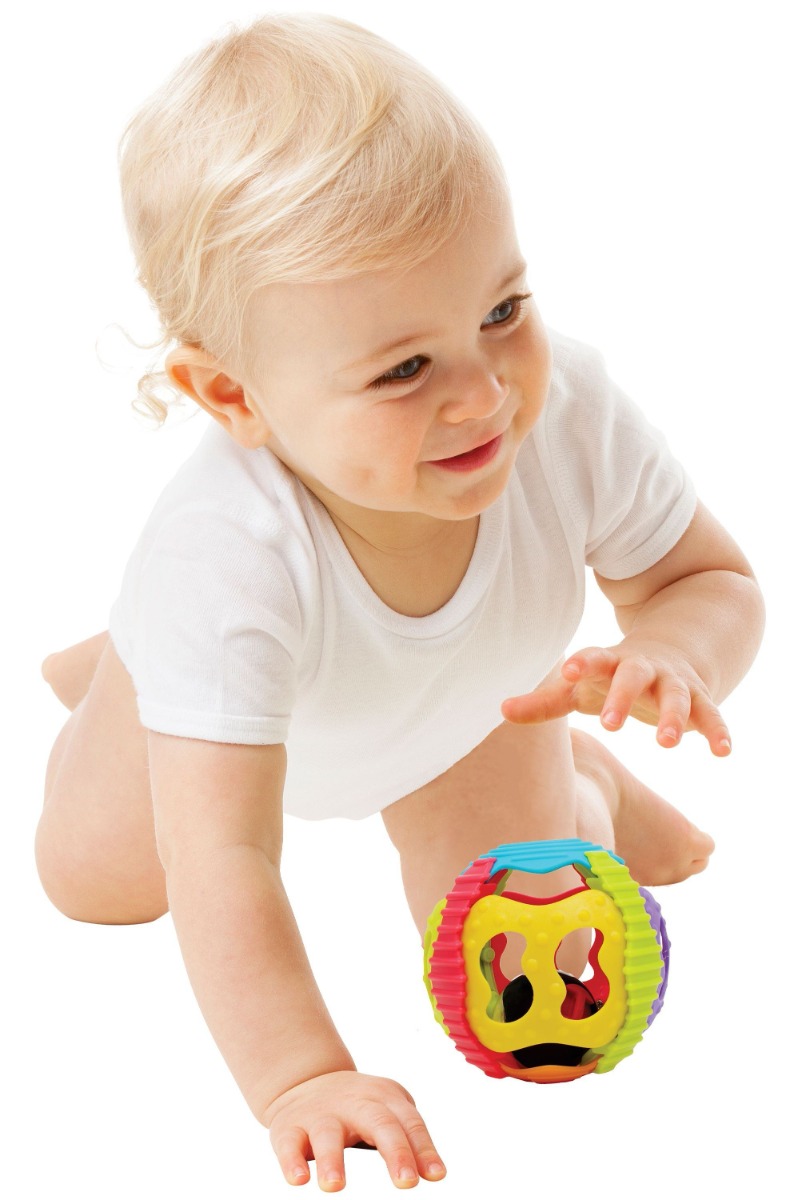 Minge senzoriala bebelusi Playgro Shake Rattle and Roll, zornaitoare multicolora - poza 2