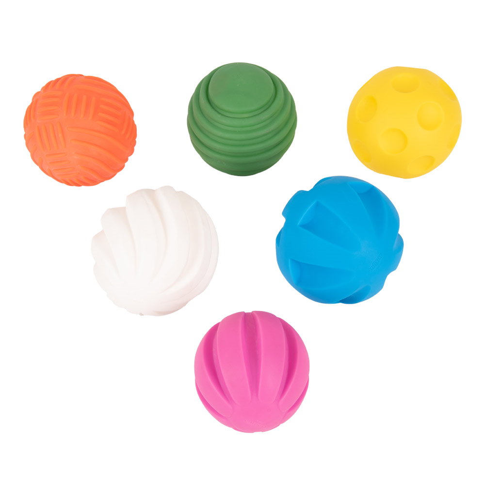 Mingi tactile mari, set 6 buc., TickiT multicolor