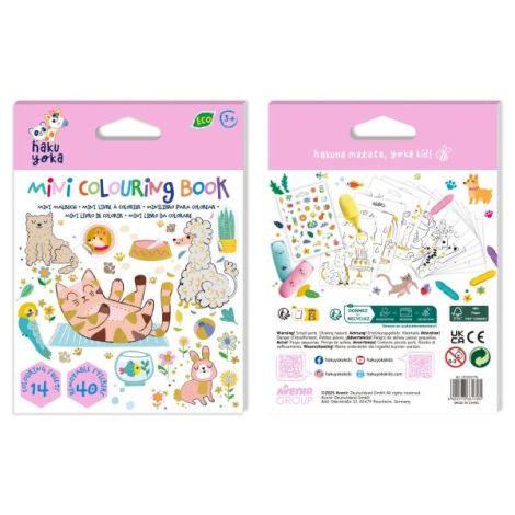 Mini Carte de Colorat Hakuyoka - Animale dragute - poza 3
