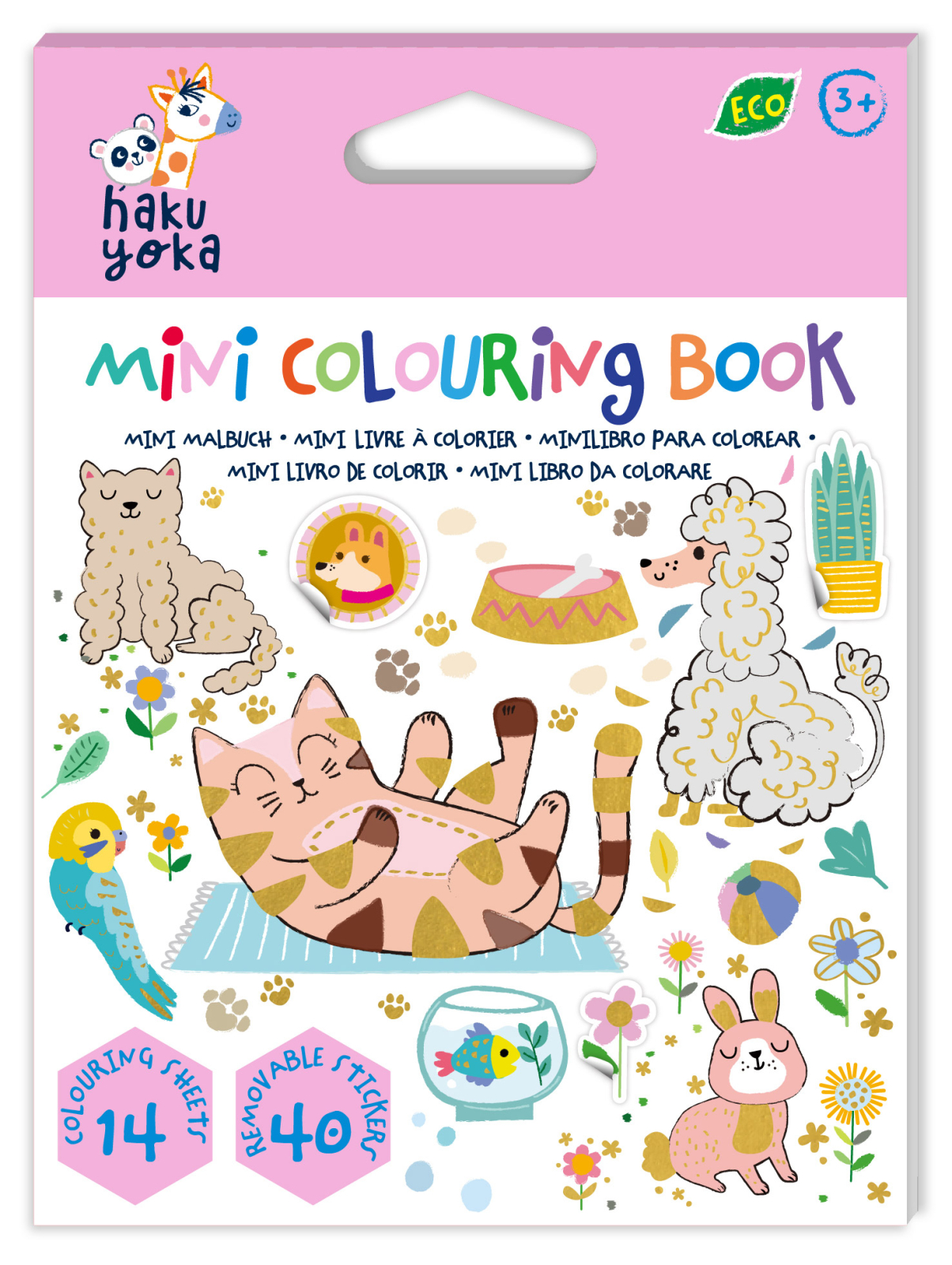 Mini Carte de Colorat Hakuyoka - Animale dragute