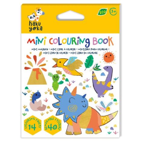 Mini Carte de Colorat Hakuyoka - Dinozauri - poza 1