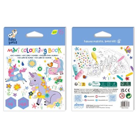 Mini Carte de Colorat Hakuyoka - Unicorni - poza 3