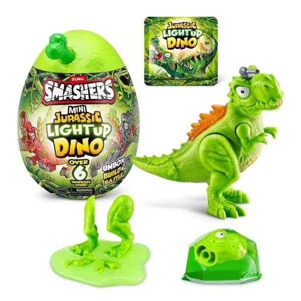 Mini Ou surpriza cu peste 6 accesorii, Smashers Dino Jurassic Light-Up - poza 1