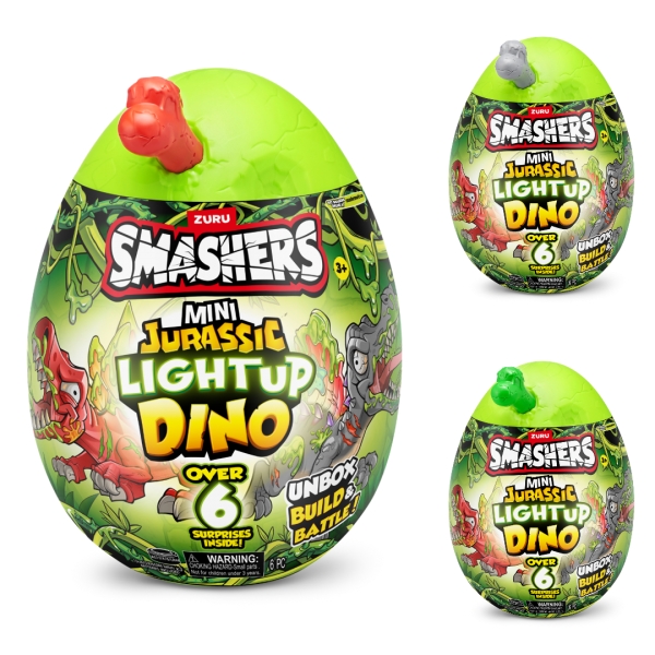 Mini Ou surpriza cu peste 6 accesorii, Smashers Dino Jurassic Light-Up - poza 2