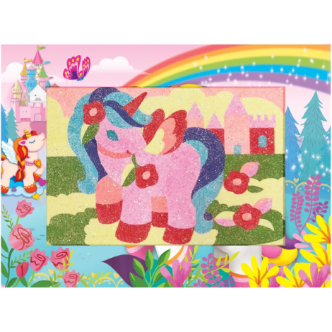 Mini set creativ cu nisip si sclipici - Unicorni - poza 2