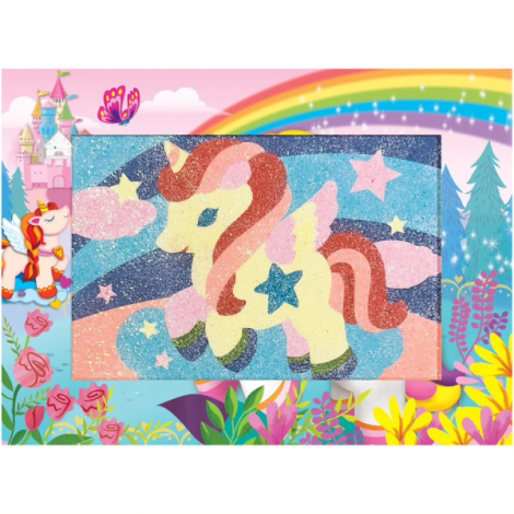 Mini set creativ cu nisip si sclipici - Unicorni - poza 3