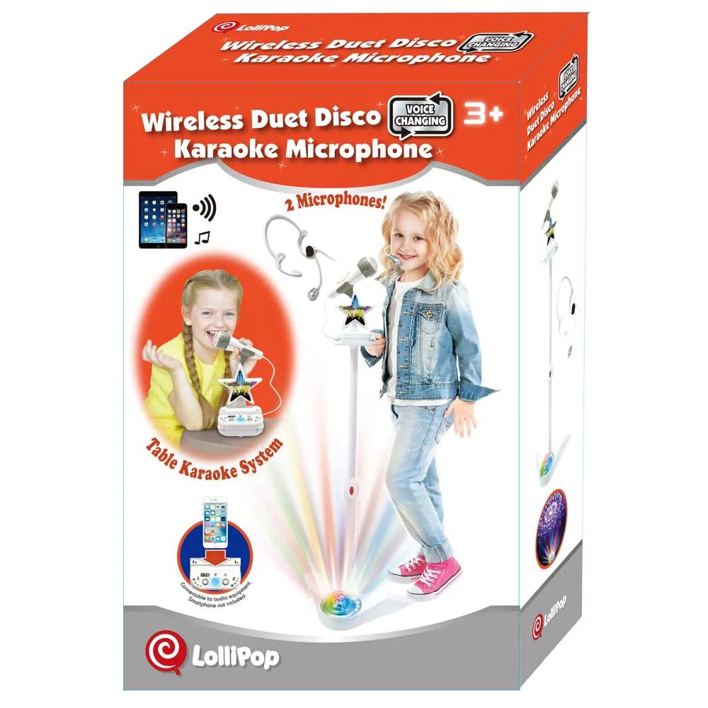Mini sistem karaoke cu 2 microfoane Lollipop Duet - poza 2