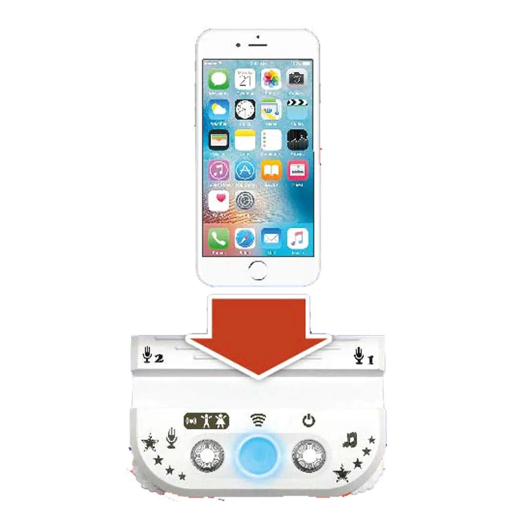 Mini sistem karaoke cu 2 microfoane Lollipop Duet - poza 4