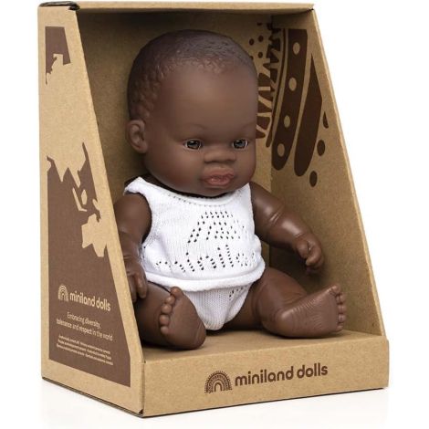Miniland - Baby african (baiat) Papusa 21cm - poza 2