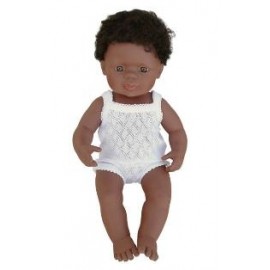 Miniland - Baby afroamerican (baiat) 38 cm