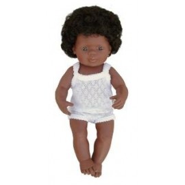 Miniland - Baby afroamerican (fata) 38 cm
