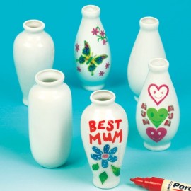 Minivaze din portelan de decorat - Baker Ross - poza 3