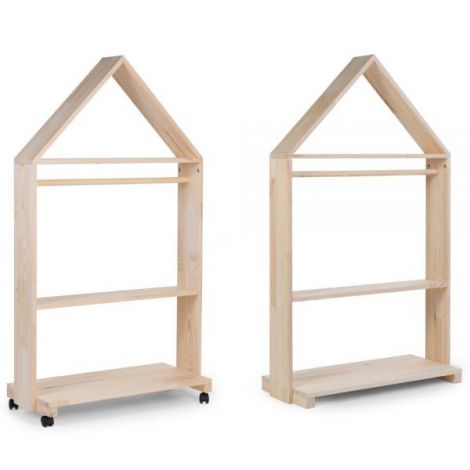 Mobilier decorativ casuta cu roti Childhome 80x135 cm, Lemn Natural - poza 4