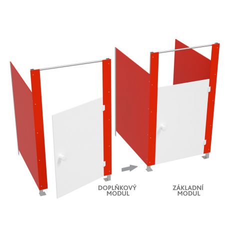 Modul aditional pentru toaleta modulara cu separatoare, fara usa, culoarea rosu, pentru copii - poza 3