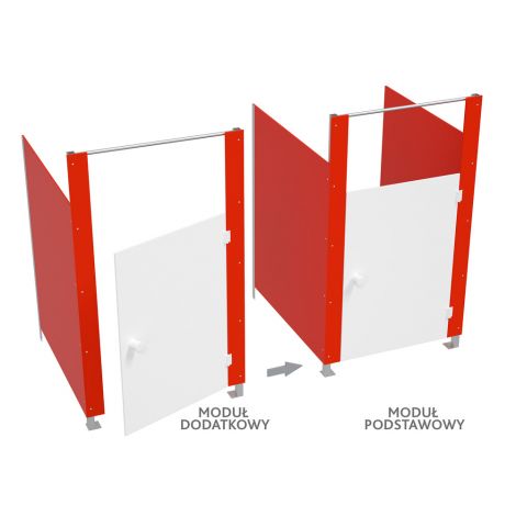 Modul aditional pentru toaleta modulara cu separatoare, fara usa, culoarea rosu, pentru copii - poza 4