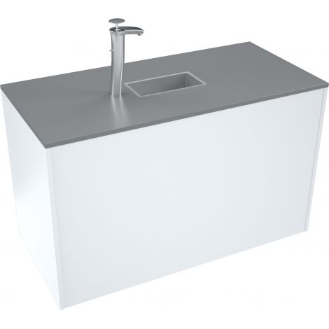 Modul compact HPL, cu chiuveta, culoare gri, pentru laborator scolar chimie - poza 1
