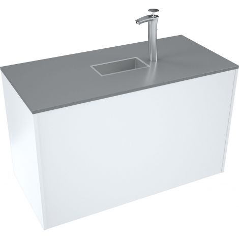 Modul compact HPL, cu chiuveta, culoare gri, pentru laborator scolar chimie - poza 2