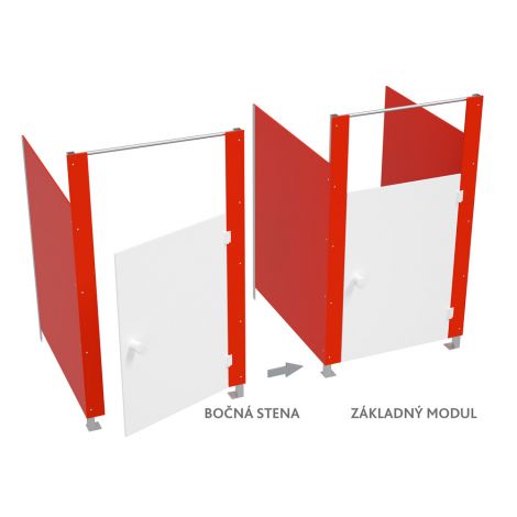 Modul principal toaleta modularacu separatoare, fara usa, culoarea rosu, pentru copii - poza 5