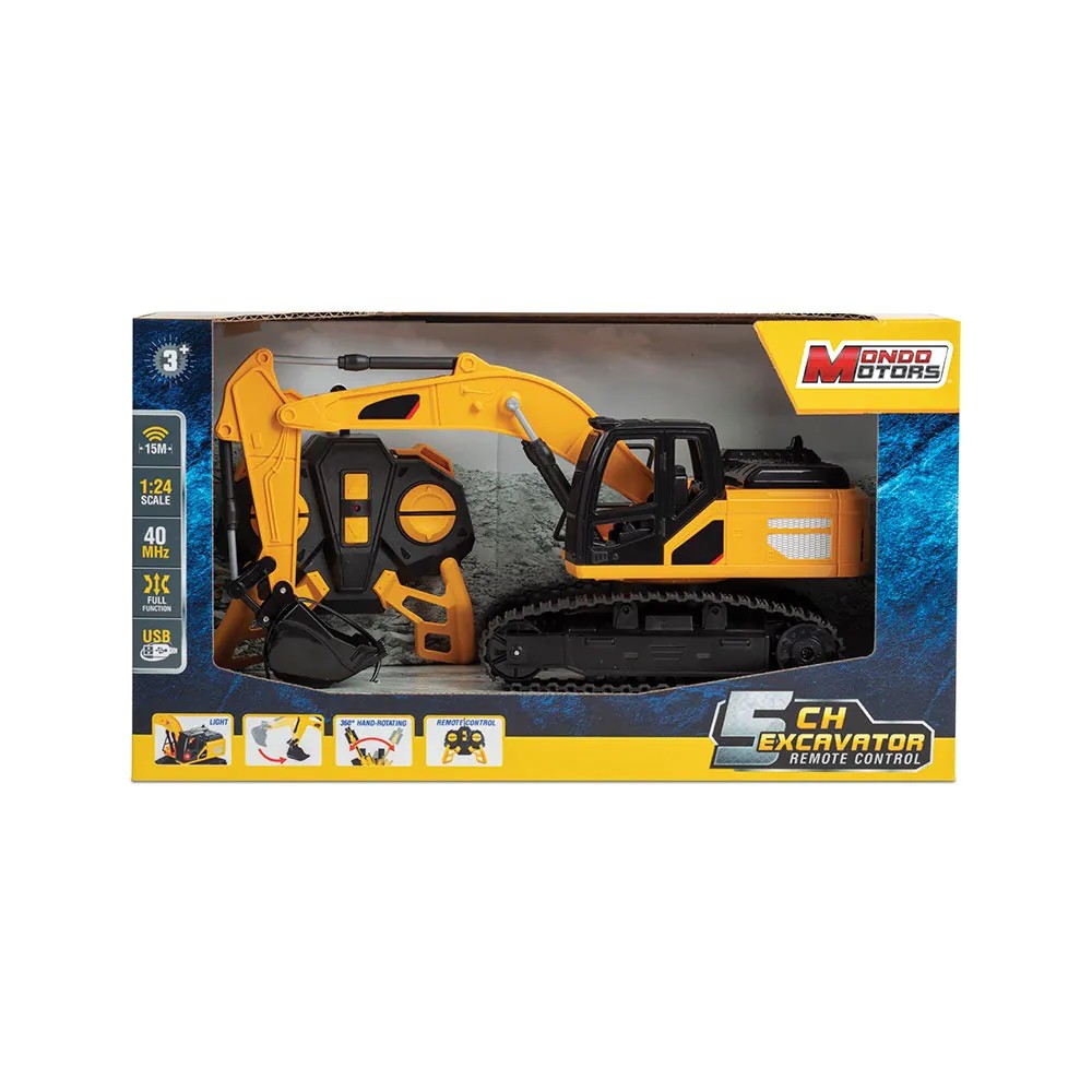 Mondo Motors Excavator cu Telecomanda 1:24, Brat Mobil si Cabina Rotativa - poza 2