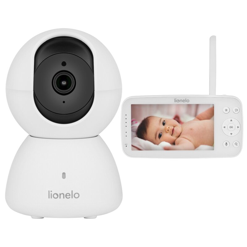 Monitor video pentru bebelusi, Lionelo, Babyline 8.4, Ecran tactil 5 inch, Camera Full HD 1080, WiFi Dual-Band, Vedere nocturna IR, Detectare plans, miscare, sunet, Comunicare bidirectionala, 8 cantece de leagan, Baterie 3000 mAh, USB-C, Al