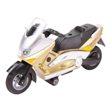 Motocicleta Die Cast cu sunete si lumini, lungime 12.5 cm, auriu - poza 1
