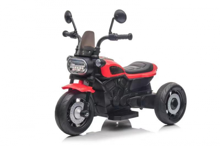 Motocicleta electrica copii 618R, acumulator 6V, 1 motor, cu sunete si lumini, rosu