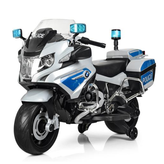 Motocicleta electrica pentru copii Autokids BMW de Politie 12V 45W (212) Gri - Autokids.ro - poza 1
