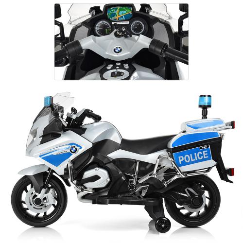 Motocicleta electrica pentru copii Autokids BMW de Politie 12V 45W (212) Gri - Autokids.ro - poza 4