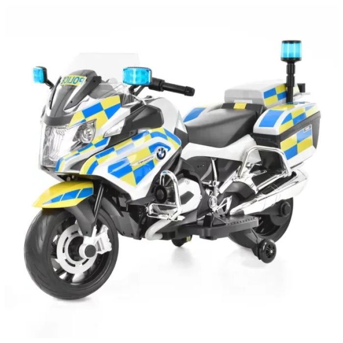 Motocicleta electrica pentru copii BMW de Politie 12V 45W Autokids (212) Gri - Autokids.ro - poza 1