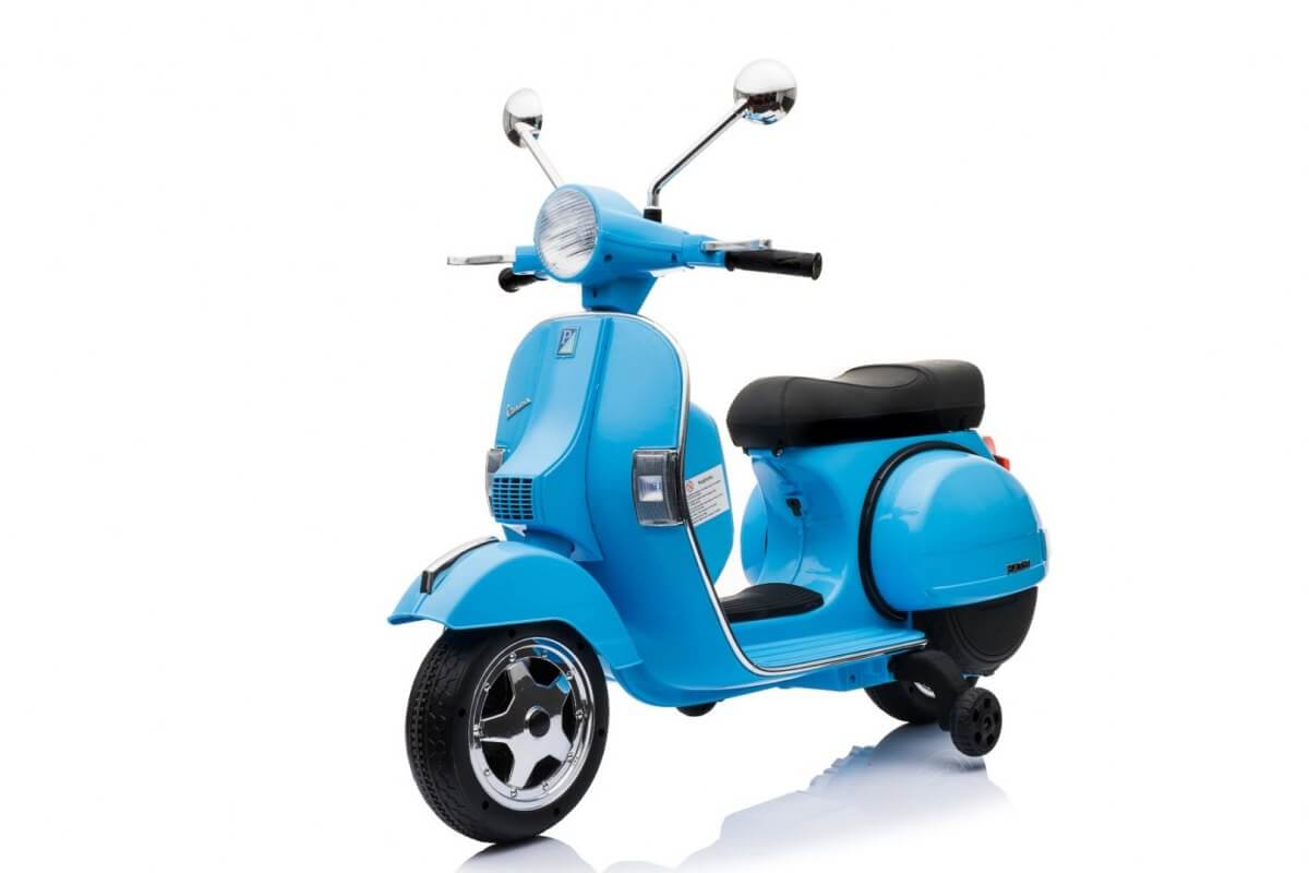 Motocicleta electrica pentru copii Scuter Vespa 12V 50W (PX150) Albastru - Autokids.ro - poza 1