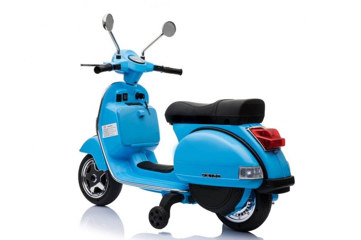 Motocicleta electrica pentru copii Scuter Vespa 12V 50W (PX150) Albastru - Autokids.ro - poza 2