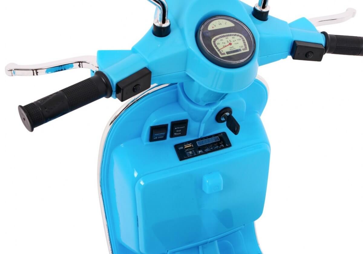 Motocicleta electrica pentru copii Scuter Vespa 12V 50W (PX150) Albastru - Autokids.ro - poza 3
