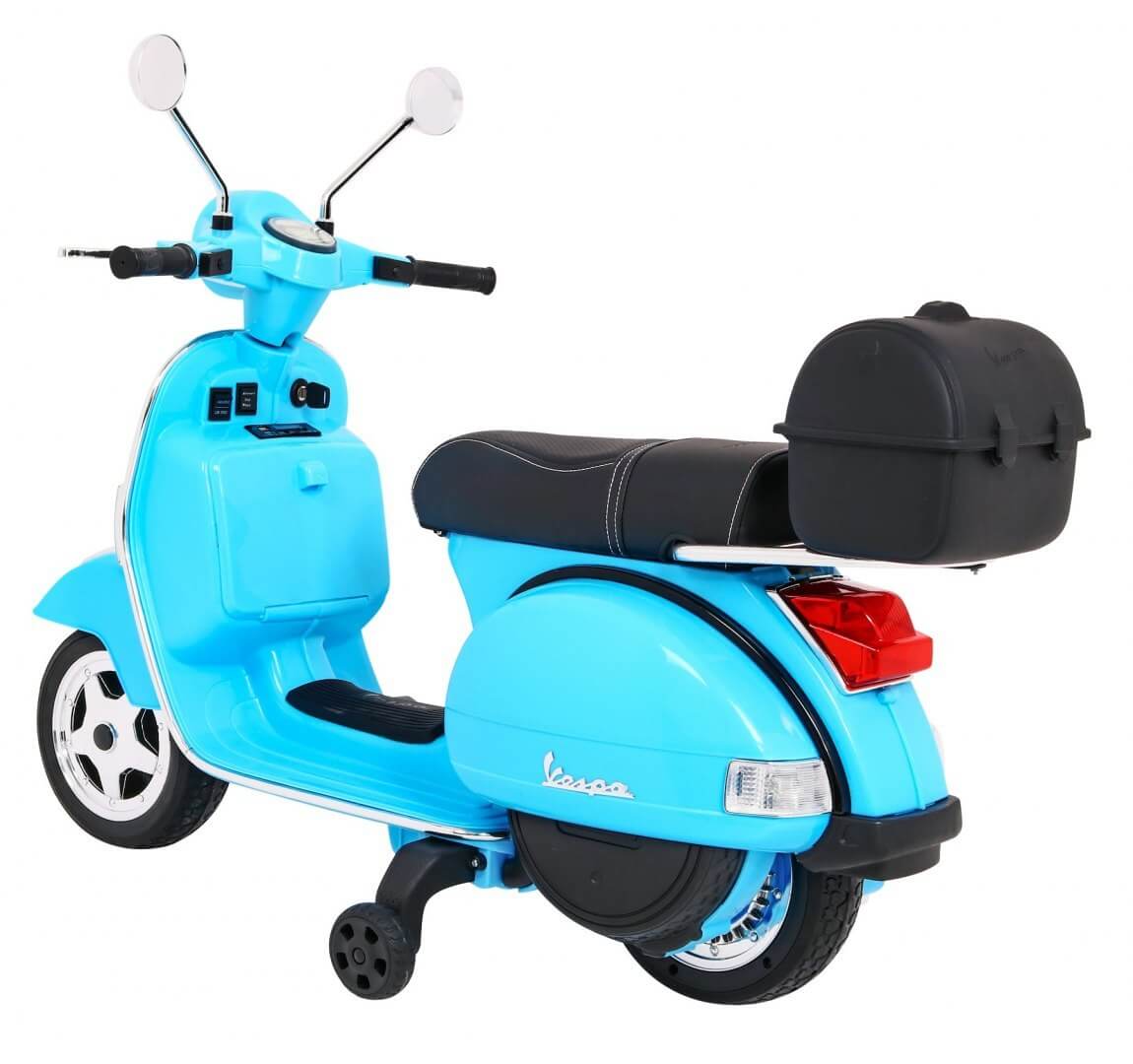 Motocicleta electrica pentru copii Scuter Vespa 12V 50W (PX150) Albastru - Autokids.ro - poza 4