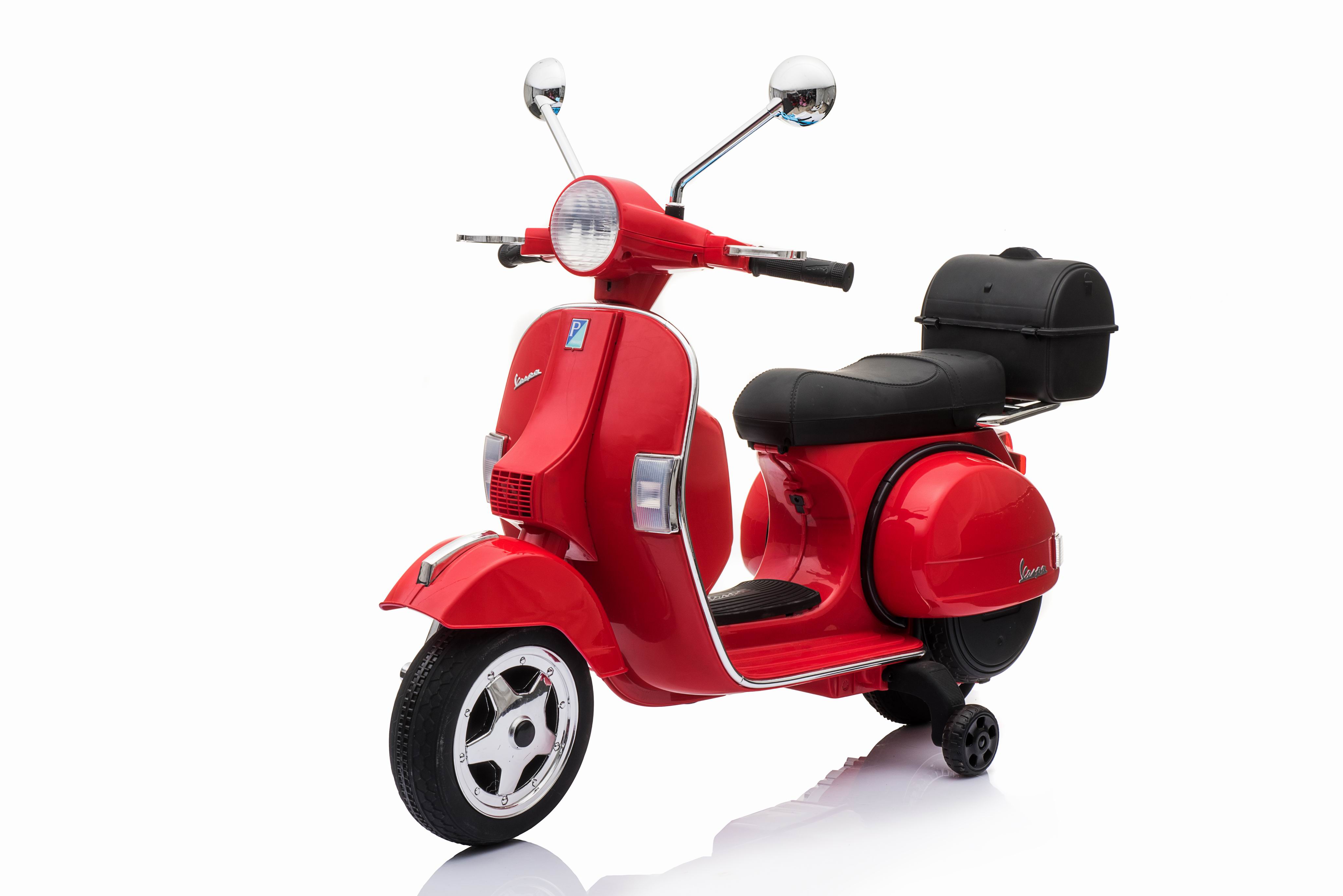 Motocicleta electrica pentru copii Scuter Vespa 12V 70W (PX150) Rosu - Autokids.ro - poza 1