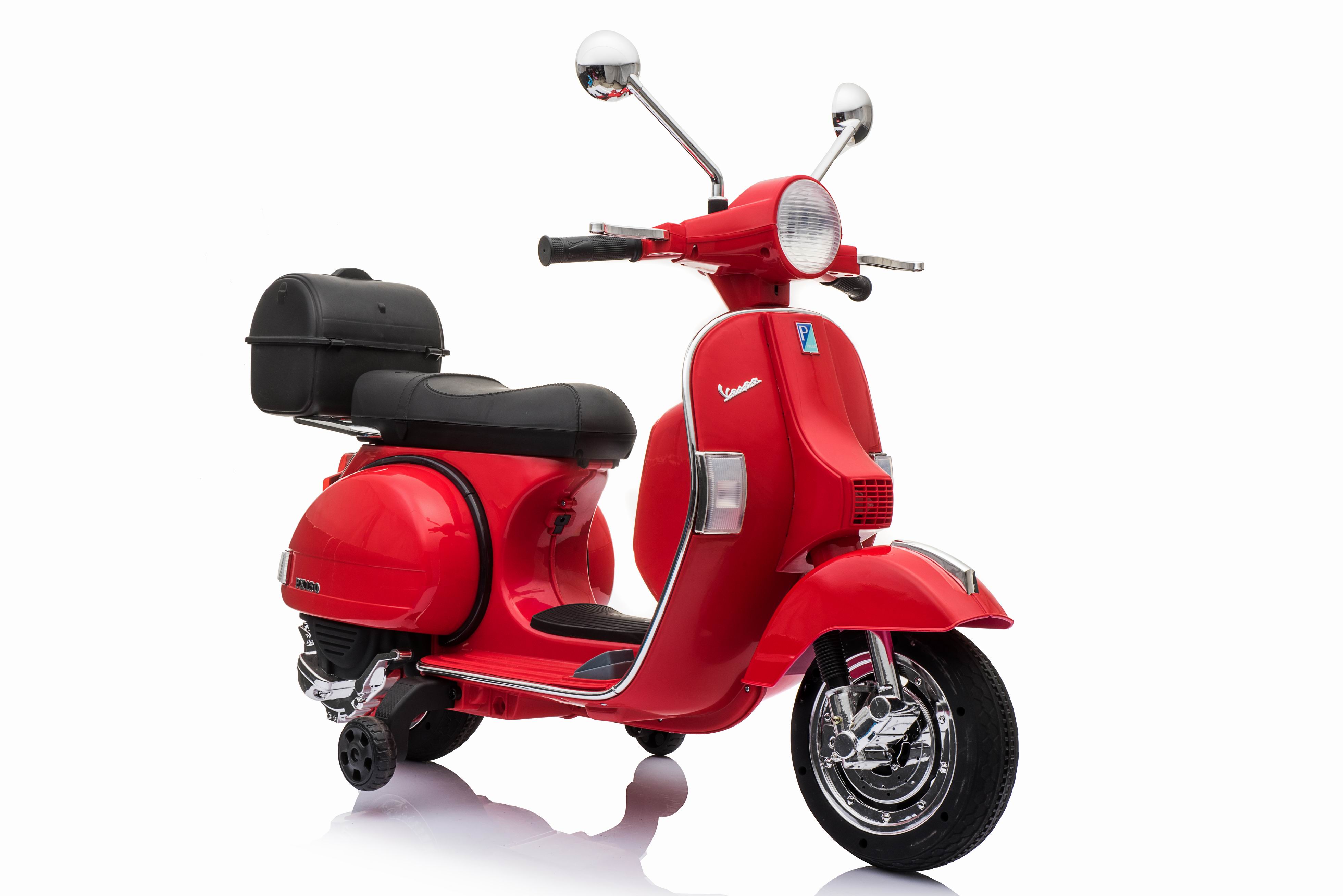 Motocicleta electrica pentru copii Scuter Vespa 12V 70W (PX150) Rosu - Autokids.ro - poza 2