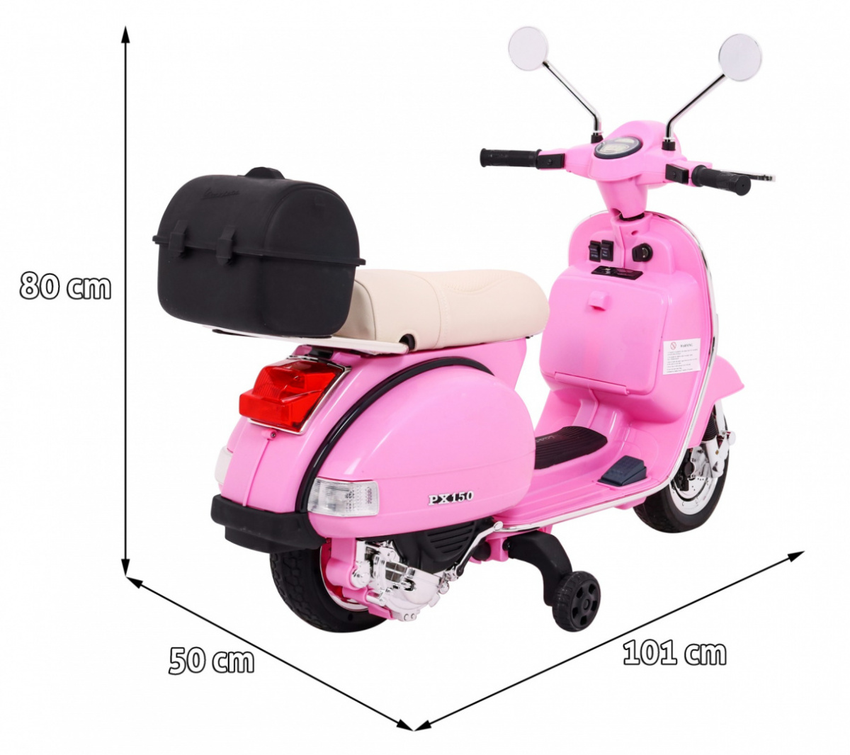 Motocicleta electrica pentru copii Scuter Vespa 12V 70W (PX150) Roz - Autokids.ro - poza 2
