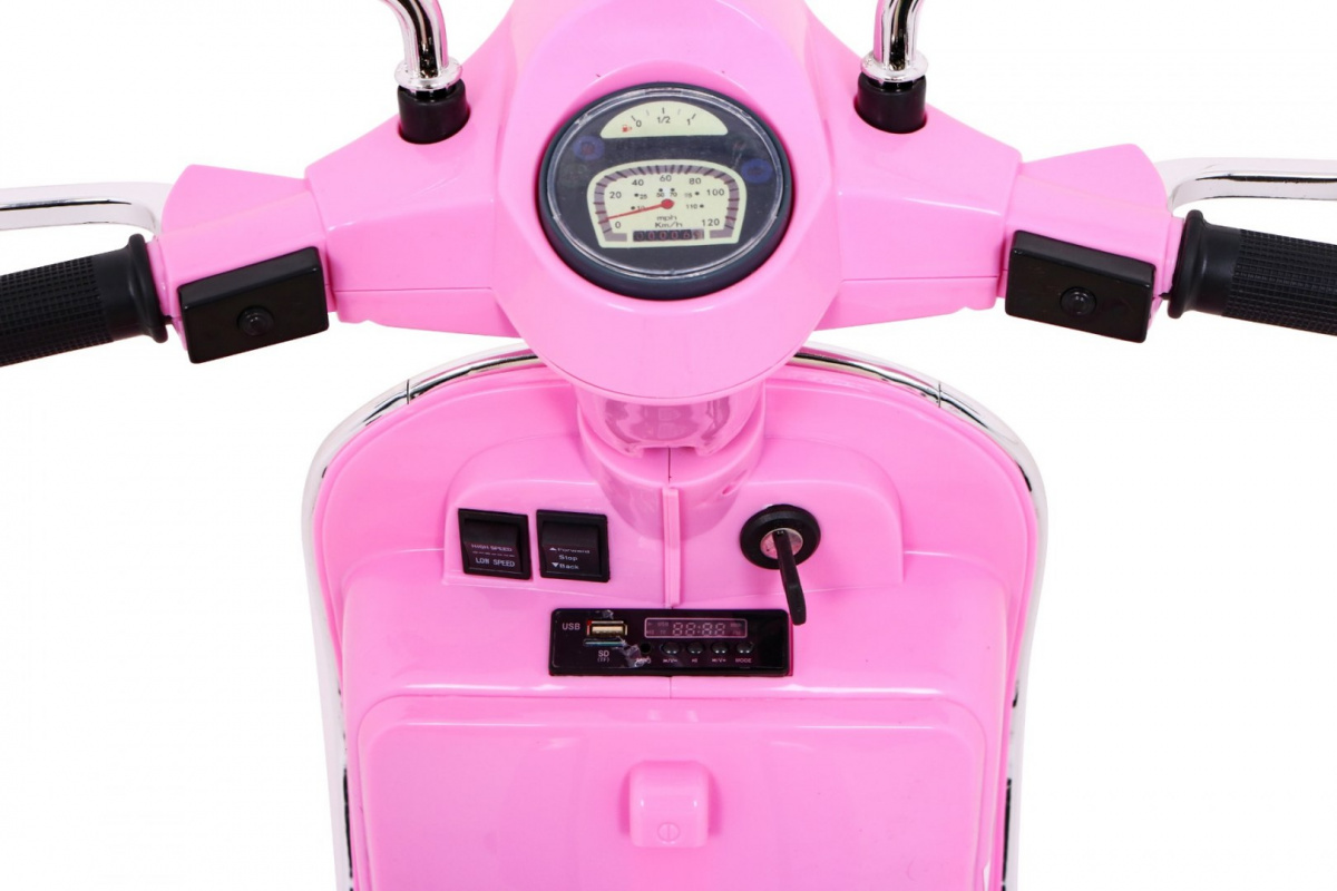 Motocicleta electrica pentru copii Scuter Vespa 12V 70W (PX150) Roz - Autokids.ro - poza 4