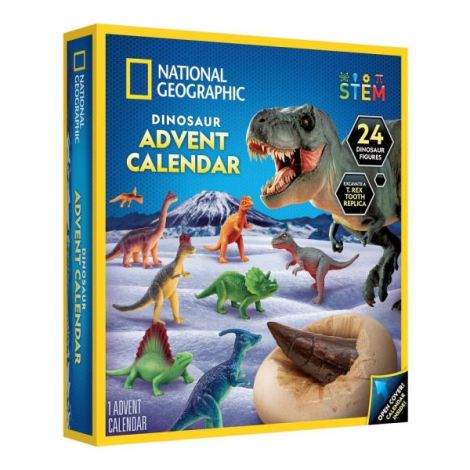 National Geographic - Set educativ Calendar de Craciun descopera lumea preistorica a dinozaurilor cu 24 de surprize - poza 1