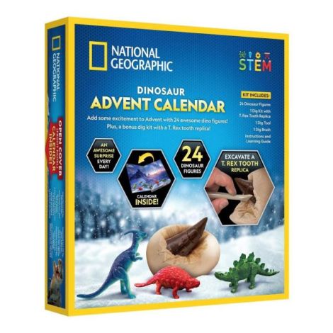 National Geographic - Set educativ Calendar de Craciun descopera lumea preistorica a dinozaurilor cu 24 de surprize - poza 3