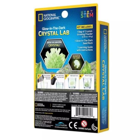 National Geographic - Set educativ Mini laborator de crestere cristale verzi fosforescente - poza 3